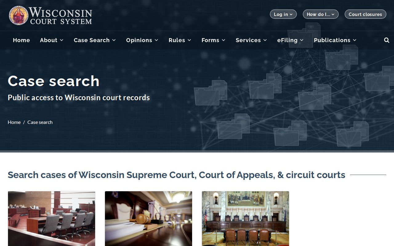 Grant County court docket Wisconsin case search page